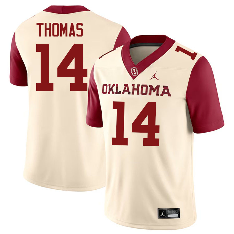Elijah Thomas Oklahoma Sooners Jersey,Oklahoma Sooners Football Uniforms,Jersey-Cream